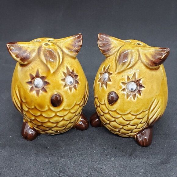 Ceramic Gold Owl Creamer and Salt & Pepper Set - Picture 8 of 14
